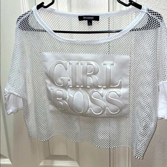 Girl boss fishnet crop top - Picture 1 of 10